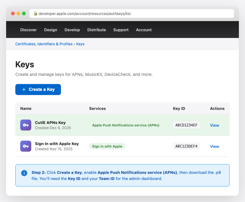 Apple Developer Keys